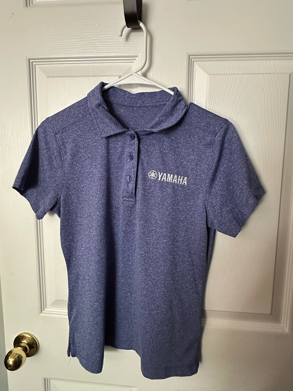 Yamaha Heathered Navy Blue Polo with Logo
